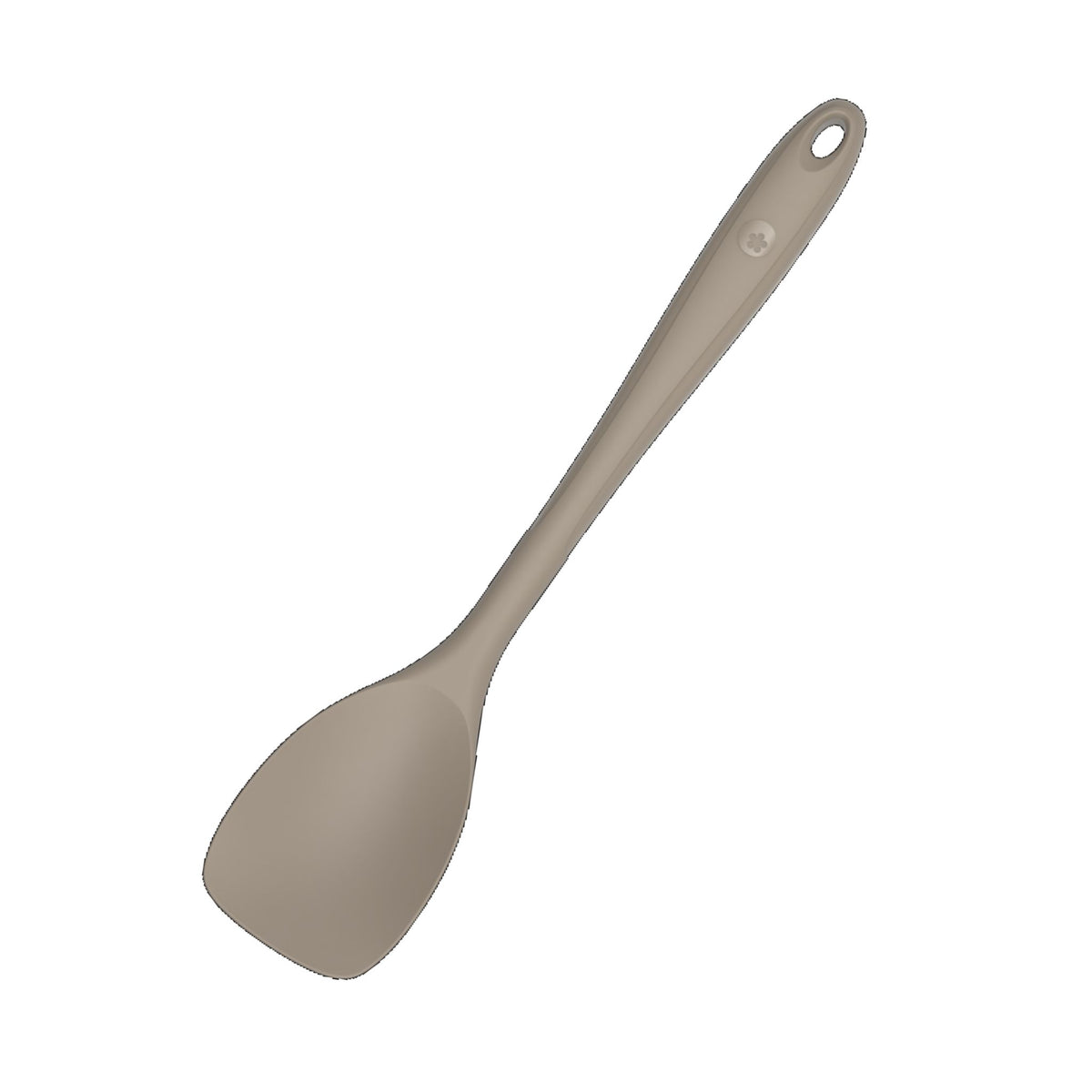 Flexlöffel in taupe mit flexiblem Kopf und langem, ergonomischem Griff aus Kunststoff.