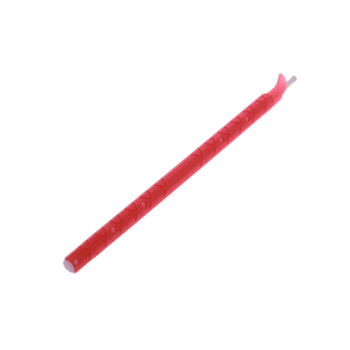 Roter Tütenverschluss Clip aus Kunststoff, 21 cm lang, mit geriffelter Oberfläche.