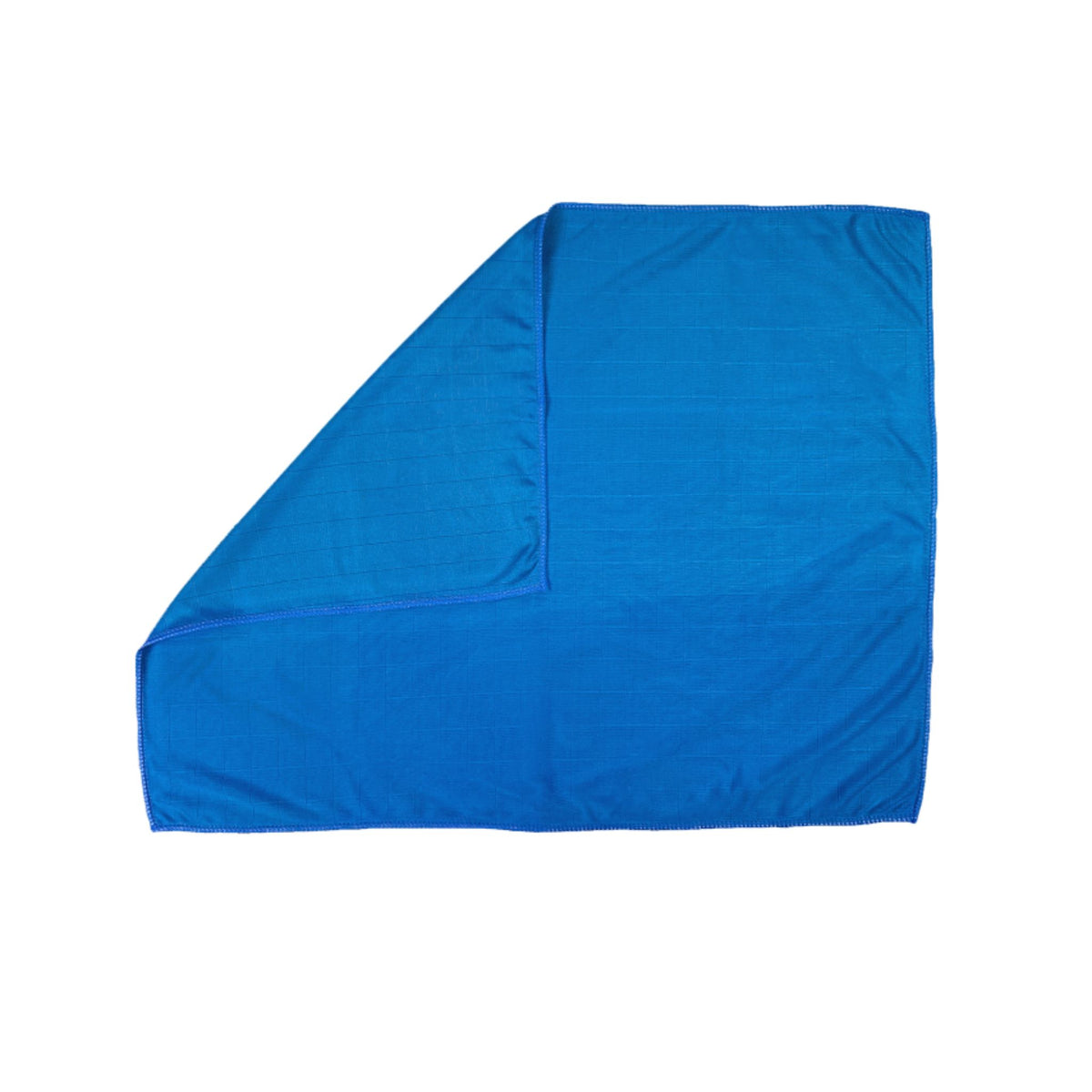 Poliertes blaues Tuch 50 x 60 cm aus weichem Material mit leicht umgeschlagenem Rand.