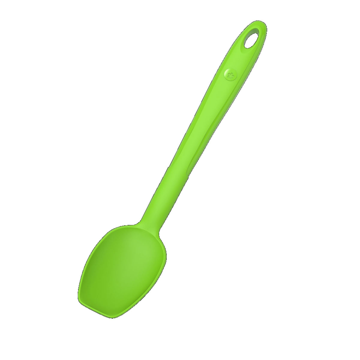 Soßenlöffel in limettengrün mit langem Griff und Loch zum Aufhängen.