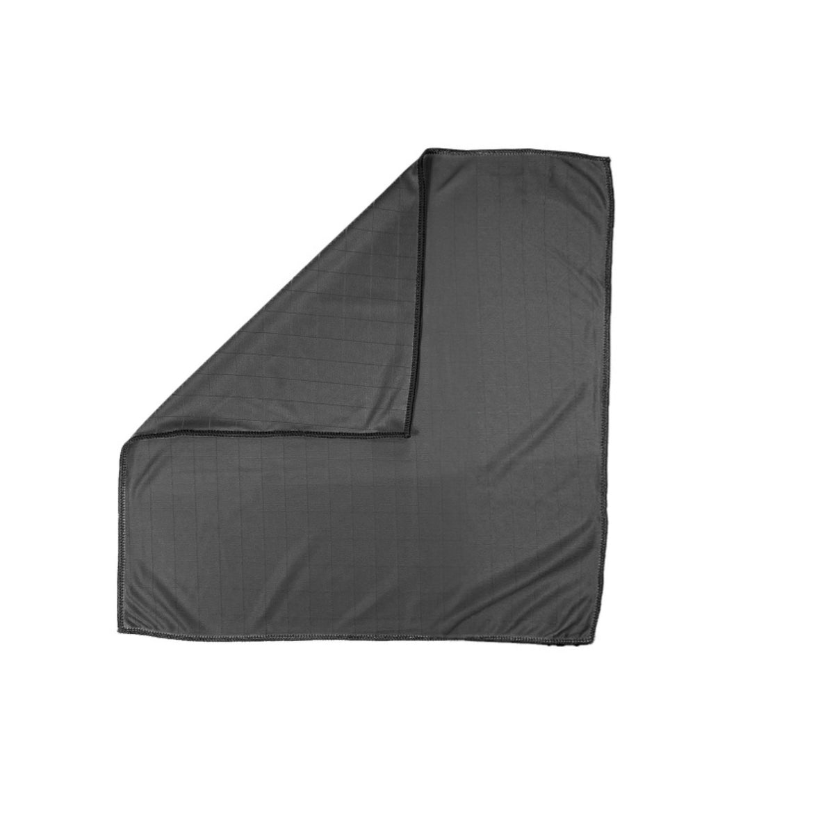 Anthrazitfarbenes Poliertuch aus glattem Stoff, 50 x 60 cm, leicht gefaltet.