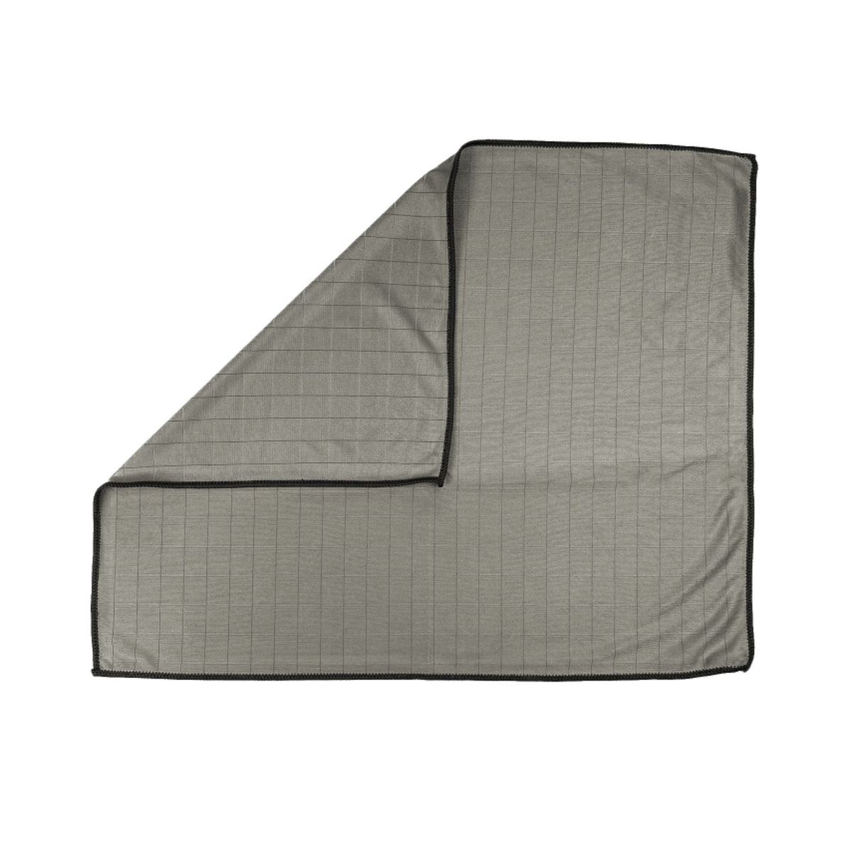 Anthrazitfarbenes Poliertuch 50 x 60 cm mit feiner Struktur und schwarzem Saumrand.